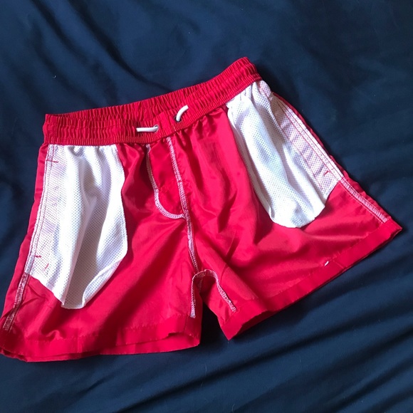 *Men’s Red Quick Dry Short Swim Trunks (Small) - Picture 5 of 5